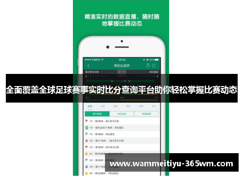 全面覆盖全球足球赛事实时比分查询平台助你轻松掌握比赛动态